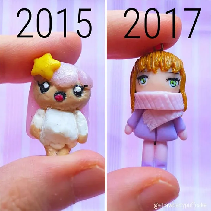 Artist Tries To Recreate Her Old Artworks, Gets Pleasantly Surprised By How Much She Has Evolved (41 Pics)