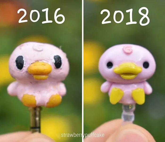 Artist Tries To Recreate Her Old Artworks, Gets Pleasantly Surprised By How Much She Has Evolved (41 Pics)