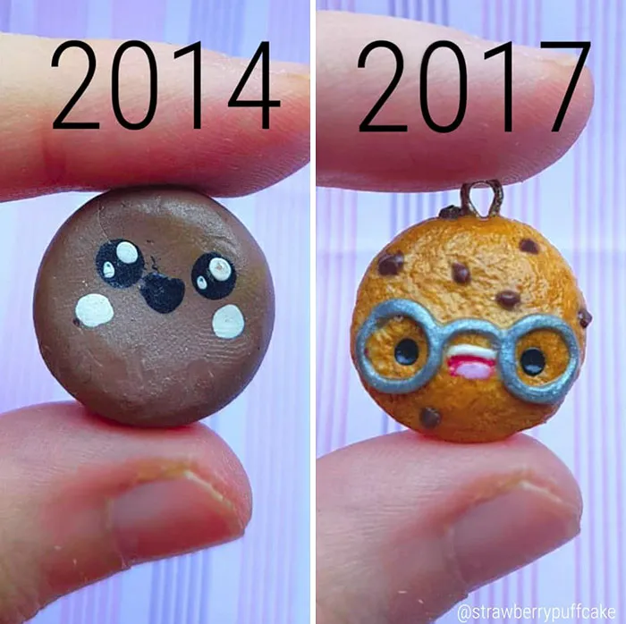 Artist Tries To Recreate Her Old Artworks, Gets Pleasantly Surprised By How Much She Has Evolved (41 Pics)
