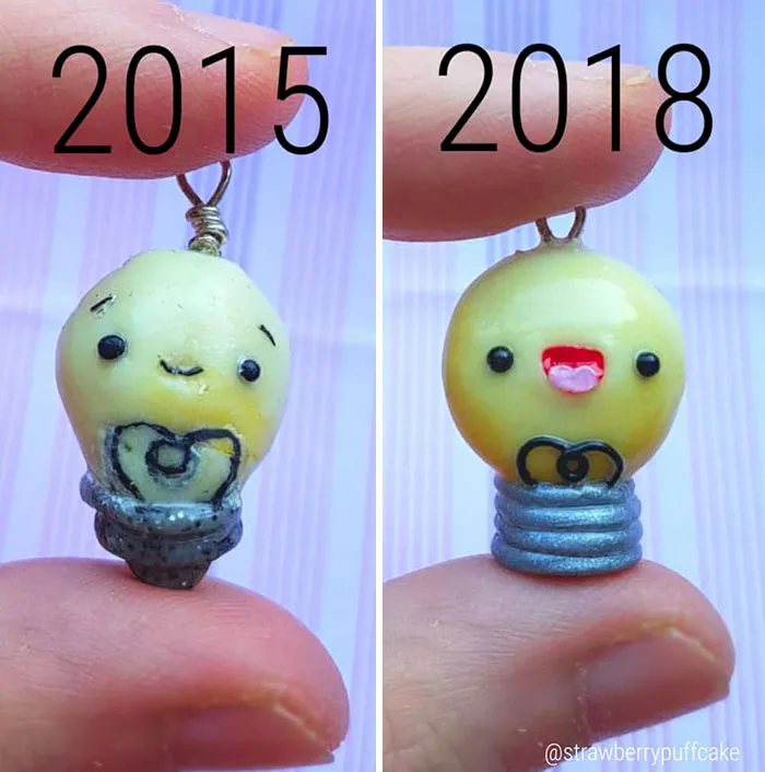 Artist Tries To Recreate Her Old Artworks, Gets Pleasantly Surprised By How Much She Has Evolved (41 Pics)