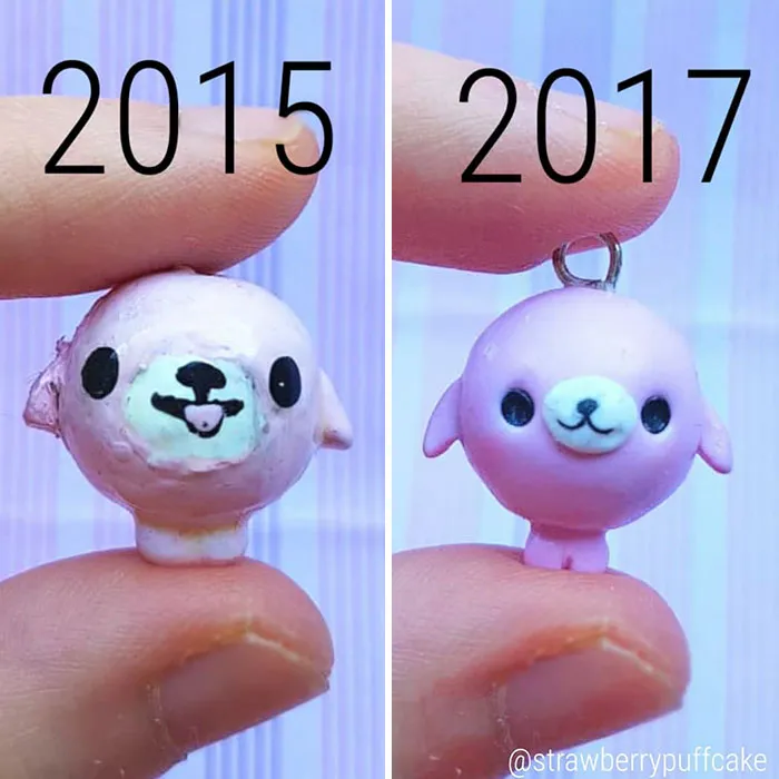 Artist Tries To Recreate Her Old Artworks, Gets Pleasantly Surprised By How Much She Has Evolved (41 Pics)