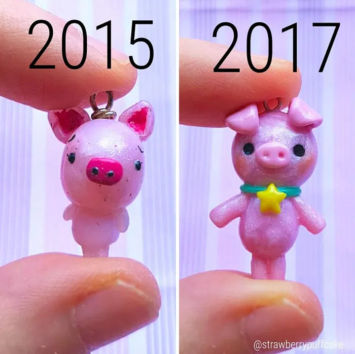 Artist Tries To Recreate Her Old Artworks, Gets Pleasantly Surprised By How Much She Has Evolved (41 Pics)