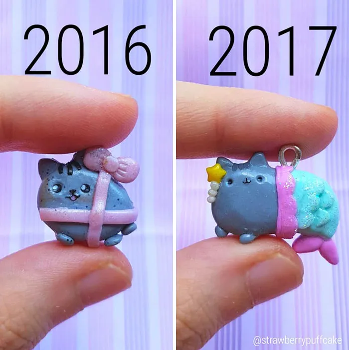 Artist Tries To Recreate Her Old Artworks, Gets Pleasantly Surprised By How Much She Has Evolved (41 Pics)