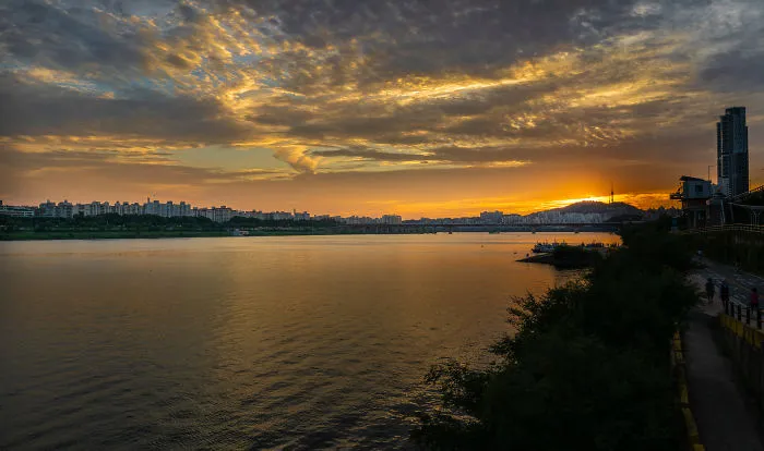 The Sun Sets Behind Namsan Tower