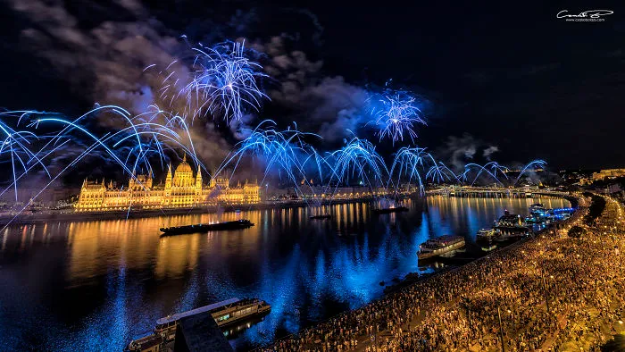 Fireworks Over The Parliament Of Hungary 2018