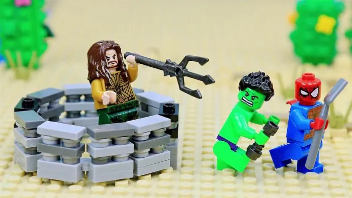 Lego Spider Man And Hulk Lost In Desert Island