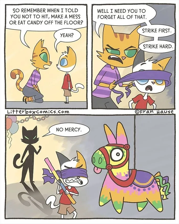 My Experience As A Mom Of Two Boys In 31 Comics With A Feline Twist