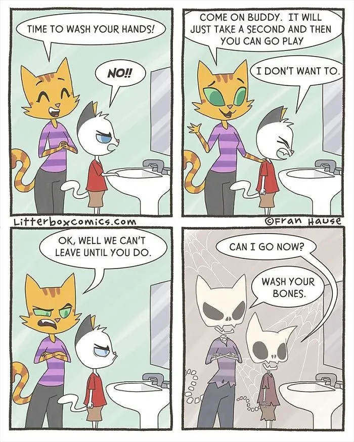 My Experience As A Mom Of Two Boys In 31 Comics With A Feline Twist