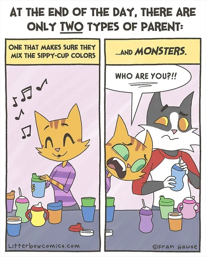 My Experience As A Mom Of Two Boys In 31 Comics With A Feline Twist