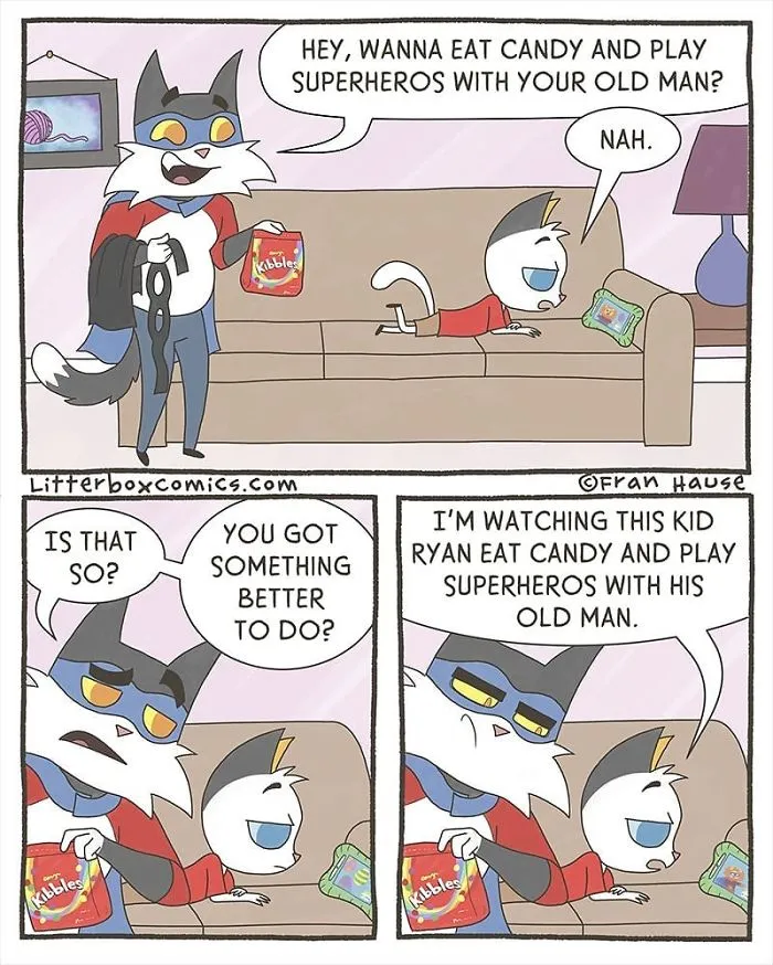 My Experience As A Mom Of Two Boys In 31 Comics With A Feline Twist