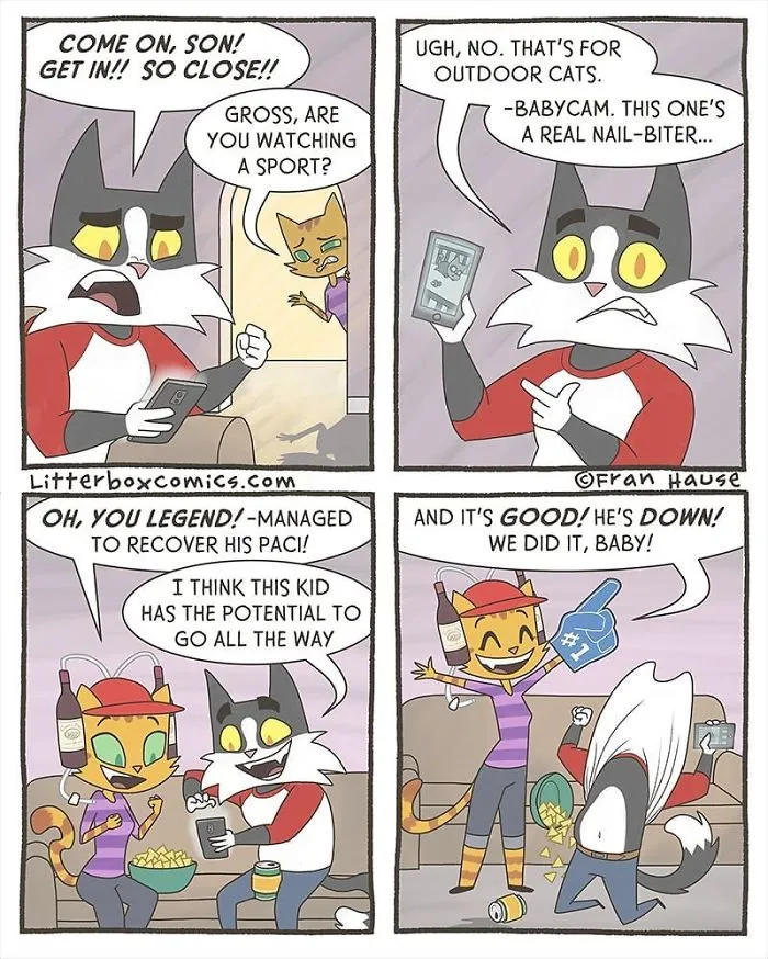 My Experience As A Mom Of Two Boys In 31 Comics With A Feline Twist