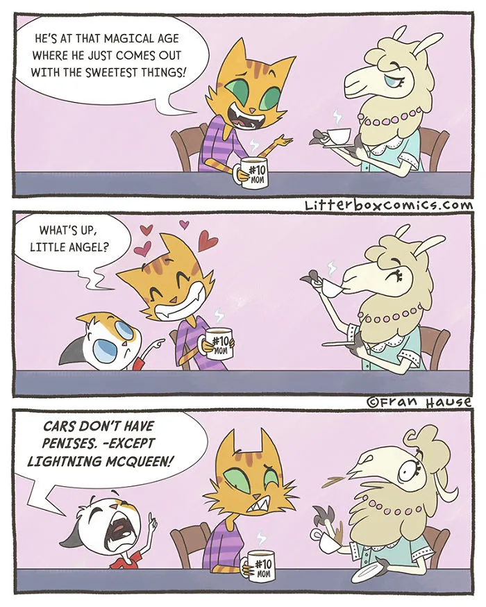 My Experience As A Mom Of Two Boys In 31 Comics With A Feline Twist