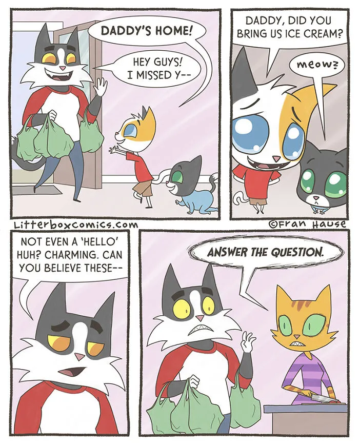 My Experience As A Mom Of Two Boys In 31 Comics With A Feline Twist