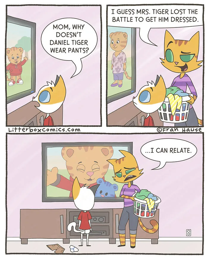 My Experience As A Mom Of Two Boys In 31 Comics With A Feline Twist