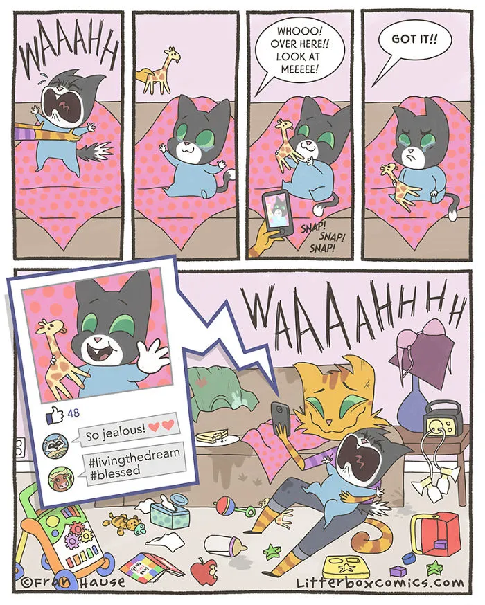 My Experience As A Mom Of Two Boys In 31 Comics With A Feline Twist