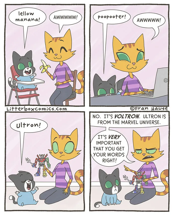 My Experience As A Mom Of Two Boys In 31 Comics With A Feline Twist