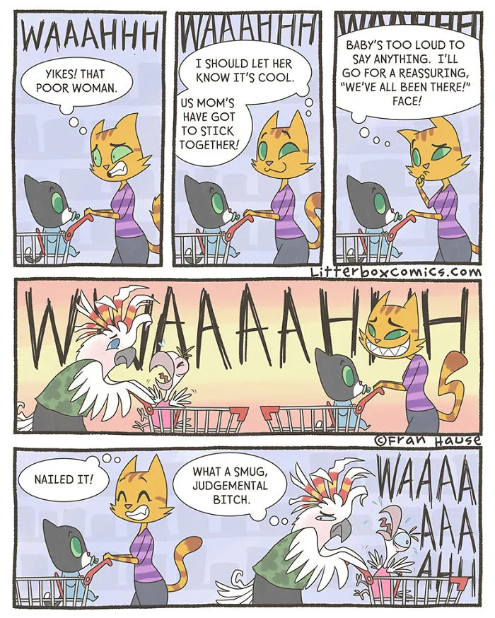My Experience As A Mom Of Two Boys In 31 Comics With A Feline Twist