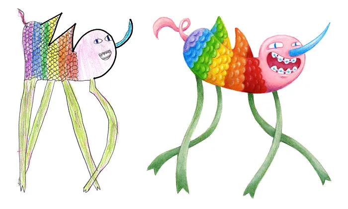 I Spend My Days Drawing Monsters Based On Kid Drawings