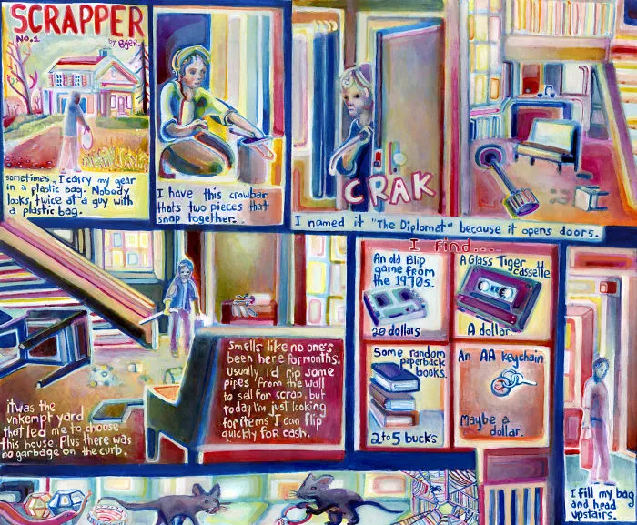 I've Been Painting A Comic About A Hermit Who Survives Off What He Finds In Abandoned Buildings. It's Called "Scrapper"
