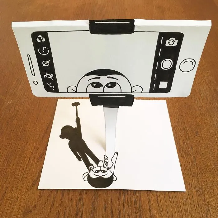 Artist Brings His Drawings To Life By Playing With A Simple Piece Of Paper