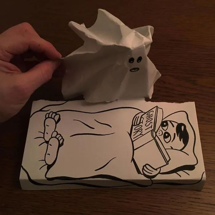Artist Brings His Drawings To Life By Playing With A Simple Piece Of Paper