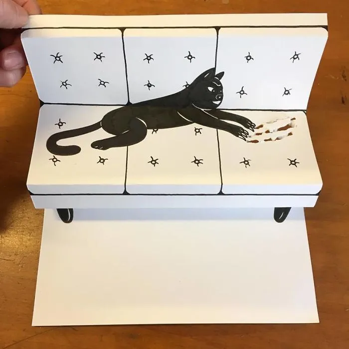 Artist Brings His Drawings To Life By Playing With A Simple Piece Of Paper