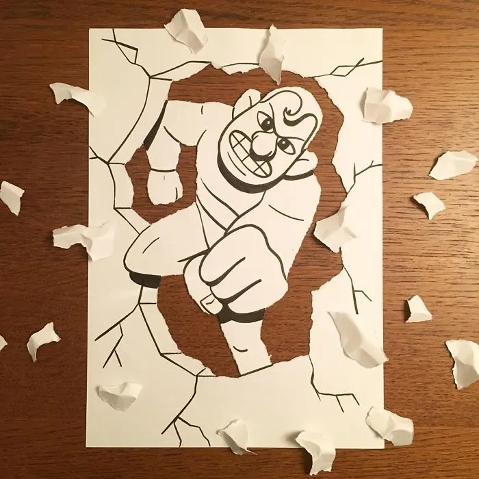 Artist Brings His Drawings To Life By Playing With A Simple Piece Of Paper