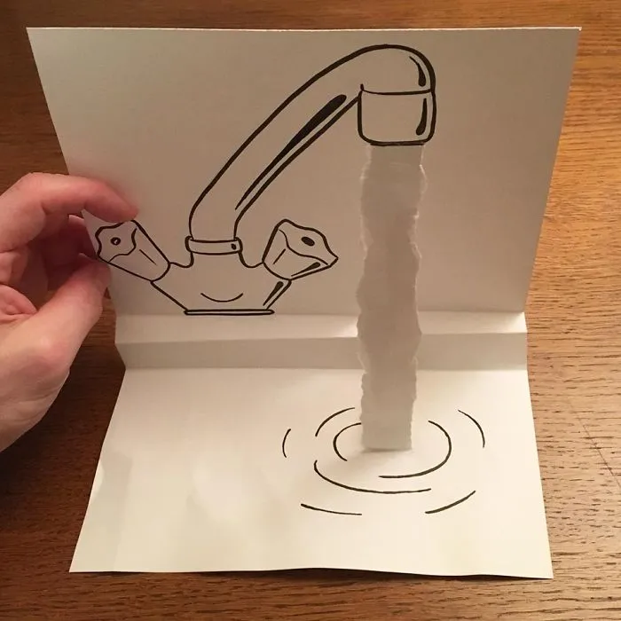 Artist Brings His Drawings To Life By Playing With A Simple Piece Of Paper