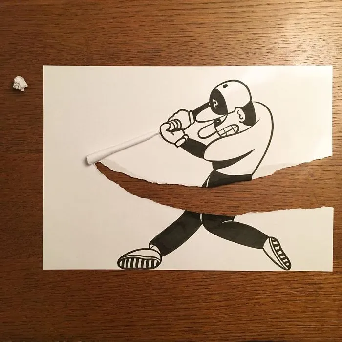Artist Brings His Drawings To Life By Playing With A Simple Piece Of Paper