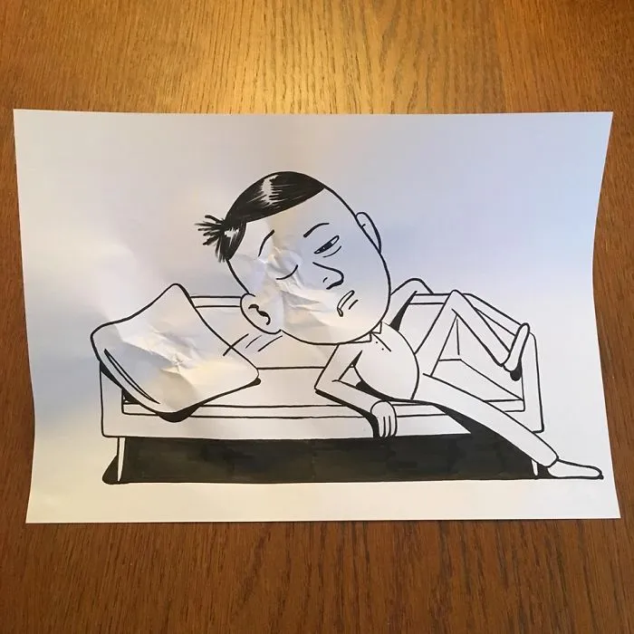 Artist Brings His Drawings To Life By Playing With A Simple Piece Of Paper