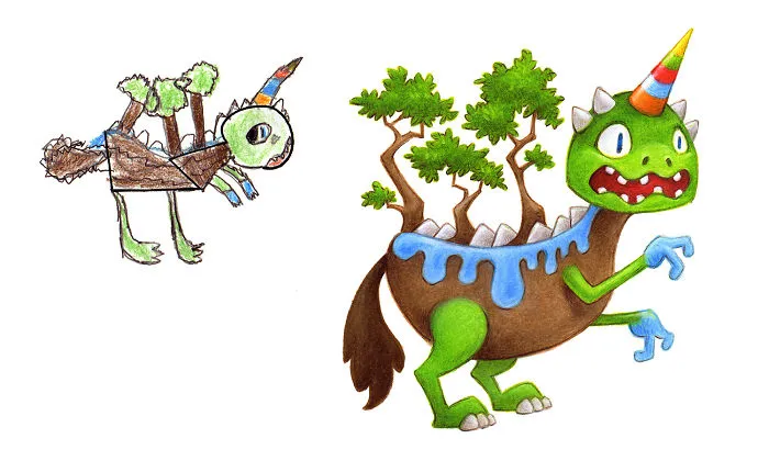 I Spend My Days Drawing Monsters Based On Kid Drawings
