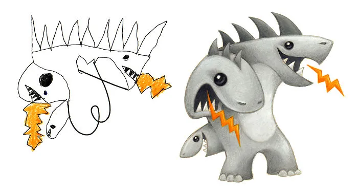 I Spend My Days Drawing Monsters Based On Kid Drawings