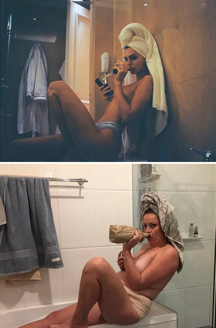 Esta mujer sigue recreando de forma divertida las fotos de Instagram de los famosos, y los resultados son mejores que el original (Nuevas imágenes)