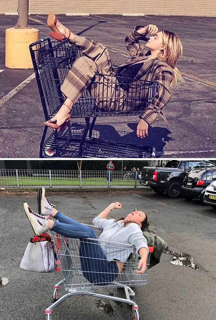 Woman Continues To Hilariously Recreate Celebrity Instagram Pics, And The Result Is Better Than The Original (New Pics)