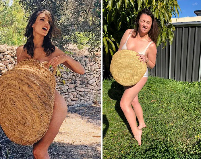 Esta mujer sigue recreando de forma divertida las fotos de Instagram de los famosos, y los resultados son mejores que el original (Nuevas imágenes)