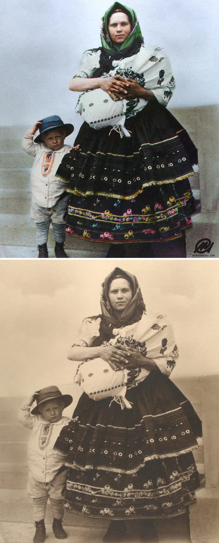 A Slovak Woman With Her Child - Ellis Island Immigrants, 1900s