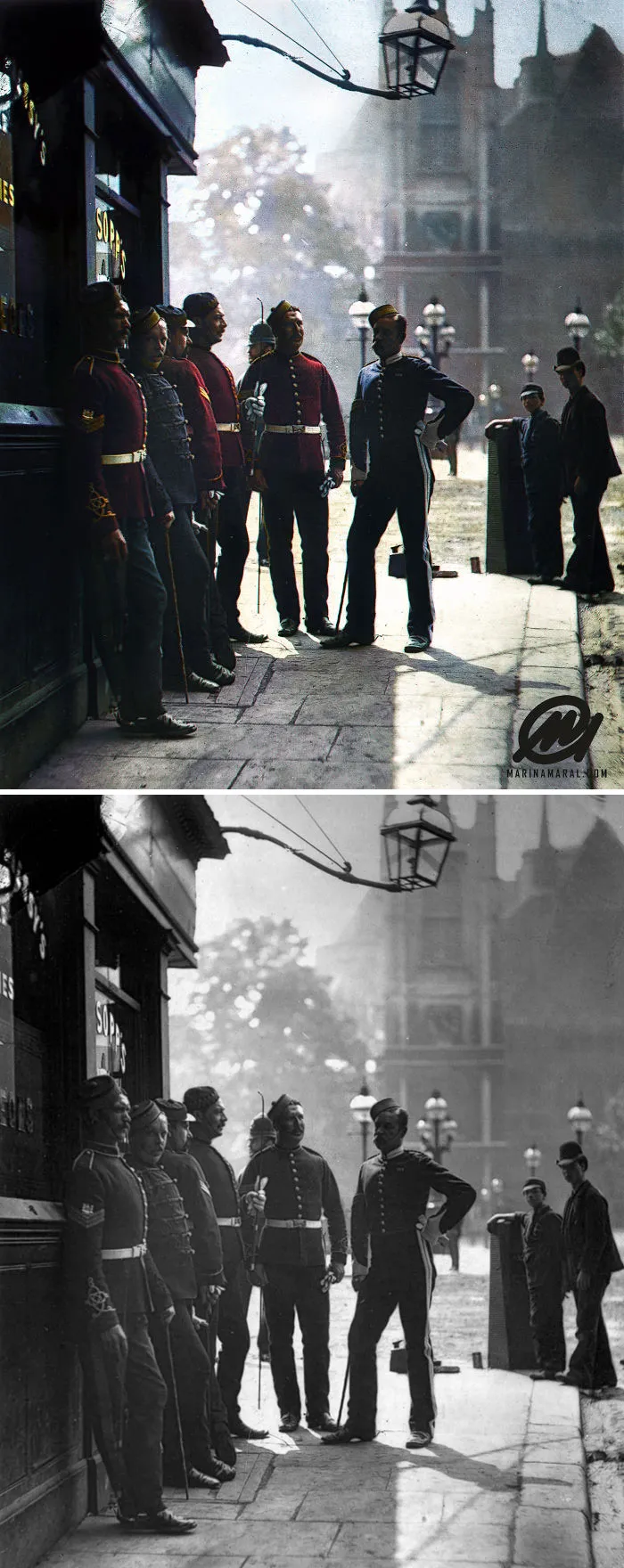 Recruiting Sergeants At Westminster, Mitre And Dove Pub, 1877