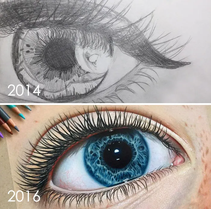 Cuando tenía 13 años y ahora a los 15