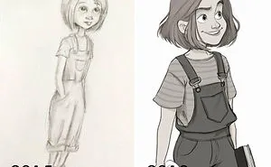 30 Artists Challenge Themselves To Redraw Their Old 'Crappy' Drawings, Prove That Practice Makes Perfect