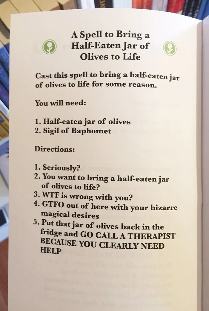 This Guy Left A Fake Book Of Spells In An Occult Shop And It's Hilarious
