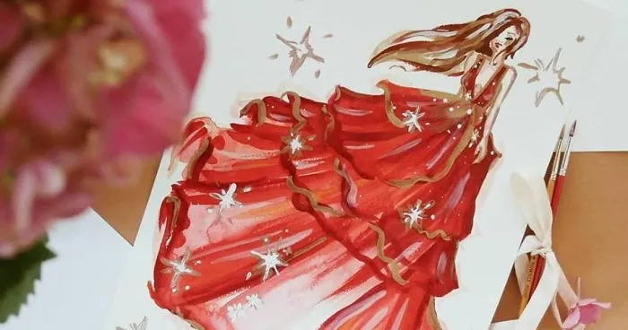I Create Beautiful Watercolor Dresses