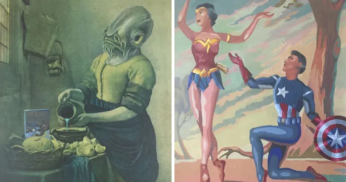 I Take Unwanted Thrift Store Art And Add A Touch Of Whimsy And Pop Culture