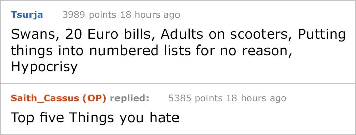 Guy Asks People To List Random Top 5 Things Without Stating The Category, And His Guesses Are Cracking Everyone Up