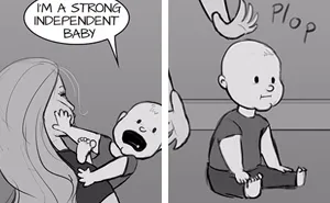 Father Illustrates The Friendship Between His Tiny Baby And Giant Dog And The Comics Are Adorable