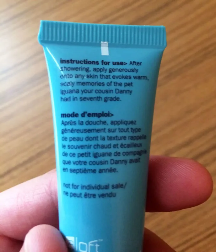 This Was On A Lotion They Provide At My Hotel