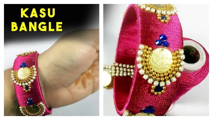 How To Make Silk Thread Kasu Bangles | Designer Bangles Silk Thread | Make Easy & Simple Bangles