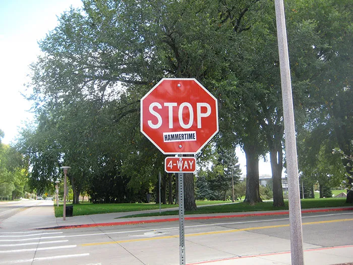 Stop sign on the road