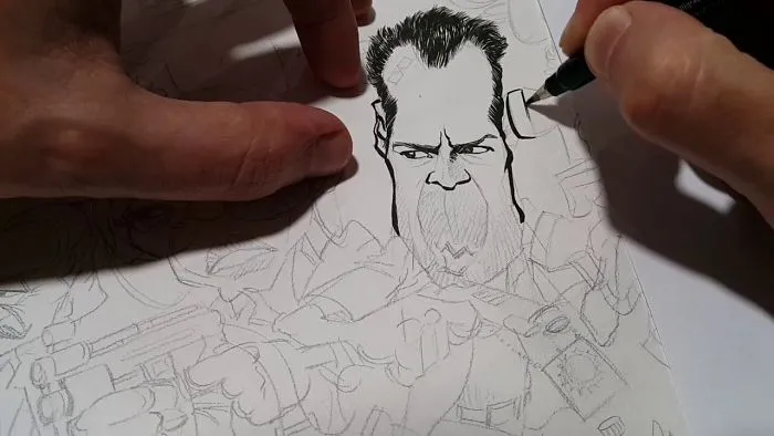 I Inked This Die Hard Caricature