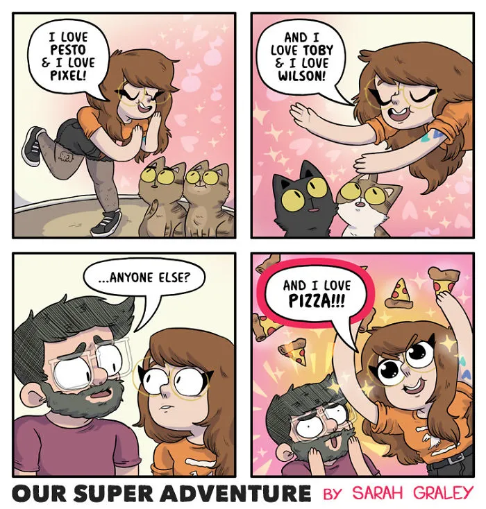 Artist Hilariously Illustrates Everyday Life With Her Fiancé And Their Four Cats, And We Can't Get Enough
