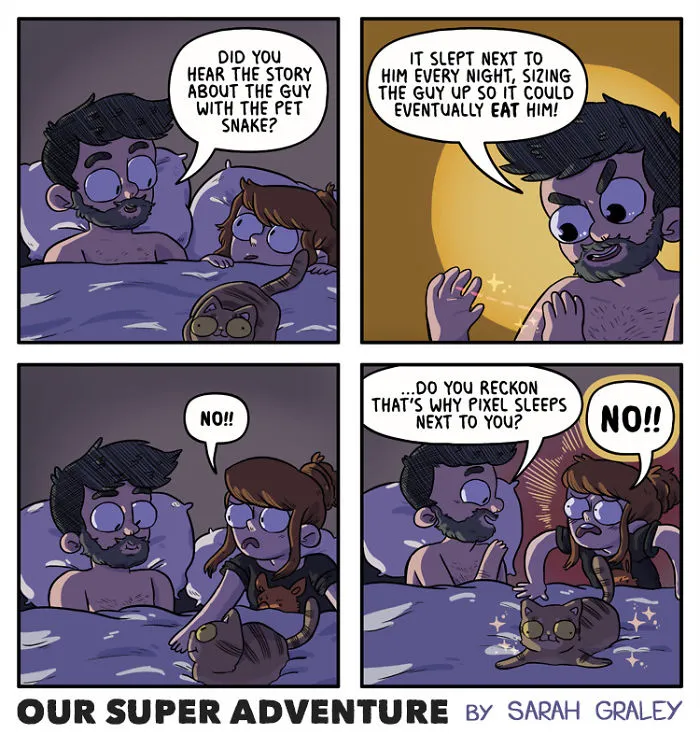 Artist Hilariously Illustrates Everyday Life With Her Fiancé And Their Four Cats, And We Can't Get Enough